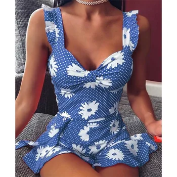 Vasarā Karsti Pārdod Jaunu Modes Drukāt Sexy Zeķu Svārki Ziedu Kleitu Multi-Krāsu Gadījuma Mājas Girly Stils