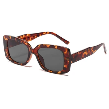 Vintage Laukumā Saulesbrilles Sieviešu Modes Taisnstūris, Saules Brilles Retro Classic Slīpums Brilles UV400 Leopard Shsdes Sieviešu