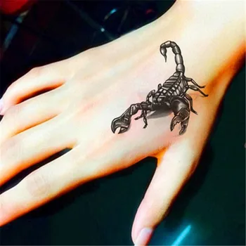 Vīriešu un Sieviešu Modes Forši, Smieklīgi 3D Scorpion King Ūdensnecaurlaidīgus Pagaidu Tetovējumu Uzlīmes Ziedi Totēma Dzīvnieku Viltus Tetovējumiem Puse