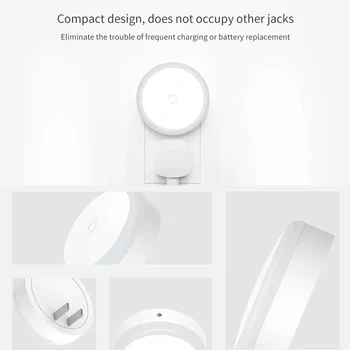 Xiaomi Mi Mijia Smart LED Nakts Gaisma Gaismas Sensors Touch režīmā Nakts Lampu Mājas Koridors, Guļamistaba Eju AC 220V pievienojiet Versija