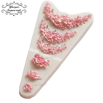 Yueyue Sugarcraft Ziedu silikona veidnē pomādes pelējuma kūka dekorēšanas instrumentiem šokolādes pelējuma gumpaste