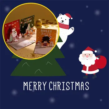 Ziemassvētku Pastu Kartes Elegants 3D Pop Up Apsveikuma Kartītes, Ziemassvētku Dāvanas, Ziemassvētku Rotājumi Grupa Krājumi