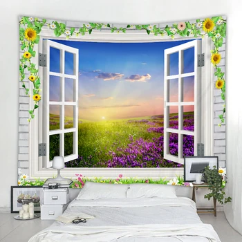 Ziemeļvalstu ins vēja 3D logu dekorācijas, dekorēšana sienas gobelēns art deco segu, aizkaru gobelēns karājas mājās guļamistaba, dzīvojamā istaba