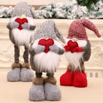 Zviedrijas Tomte Gnome Plīša Pildījumu Kājas Adīta Cepure Skandināvijas Ziemassvētku Rotājumi Rotājumi Brīvdienu Mājas Dekoru
