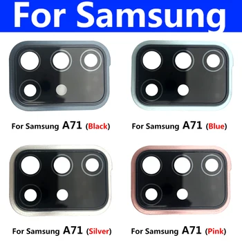 Īstu Jauno Samsung Galaxy A71 A715F A715 Remonts Aizmugures Atpakaļ Aizmugurējo Kameras Objektīvu, Stikls Ar Rāmja Turētājs Rezerves Daļas