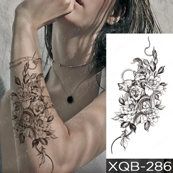 Ūdensnecaurlaidīgus Pagaidu Piedurknēm Roku tatooo Uzlīme Vienkāršība Čūska Lilija Krizantēmu Ziedu tetovējumiem Body Art Viltus tetovējums, Vīriešu, Sieviešu