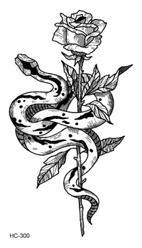 Ūdensnecaurlaidīgus Pagaidu tetovējumu uzlīmes ziedu čūska viltus tatto flash mazs Tetovējums, tetovējums sieviete, vīrietis, dāma